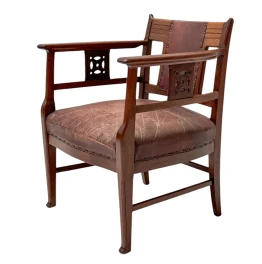 Jac. van den Bosch Arts & Crafts Club Chair for 't Binnenhuis Amsterdam, 1900s